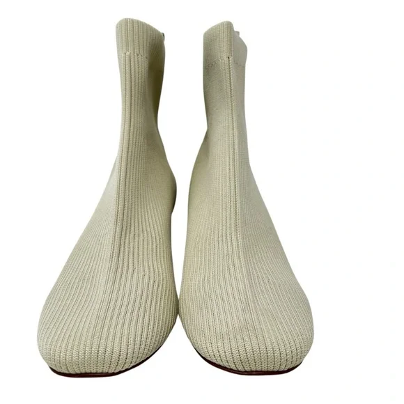 Everlane Cream Ribbed Ankle Booties - Picture 5 of 9